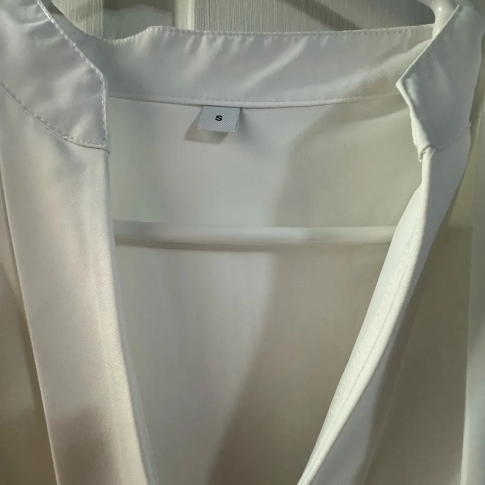 Vintage Style Plain White V-Neck Maxi Dress , NWOT - Picture 4 of 10